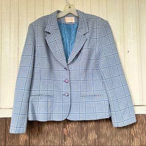 Pendleton blue blazer houndstooth size 14 women’s 100% wool